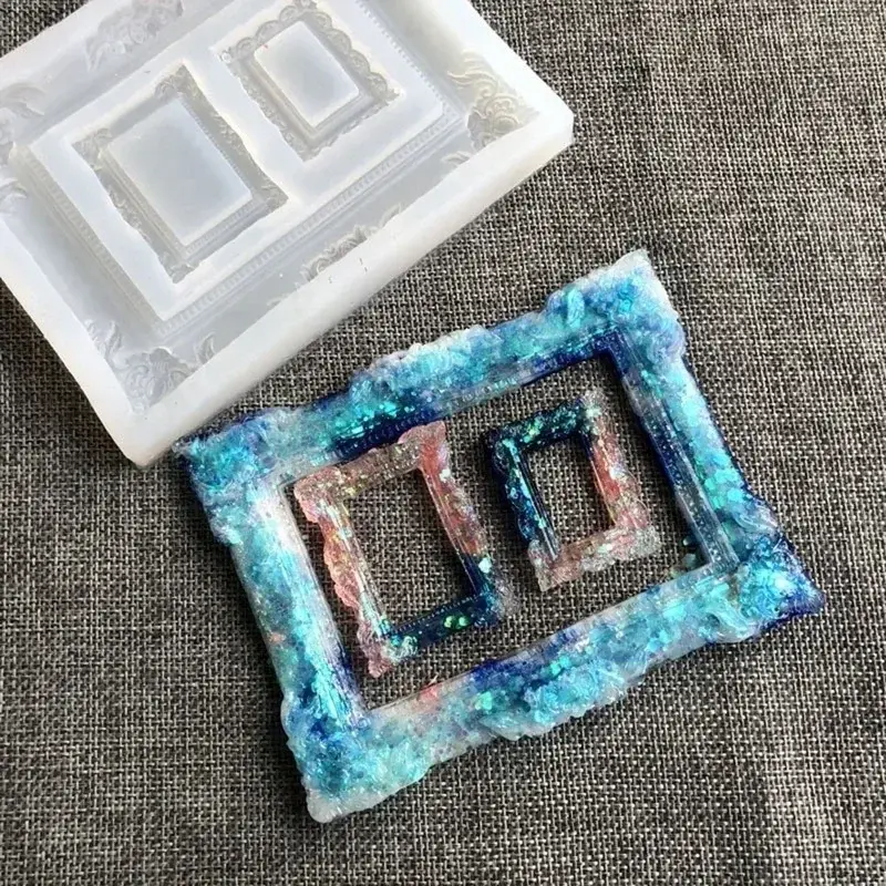 Handmade Creative Frame Set Jewelry Box DIY Crystal Epoxy Resin Mold Silicone Storage Box Mold Jewelry Making Tools Accessories