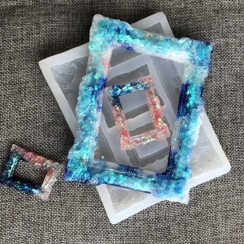 Handmade Creative Frame Set Jewelry Box DIY Crystal Epoxy Resin Mold Silicone Storage Box Mold Jewelry Making Tools Accessories