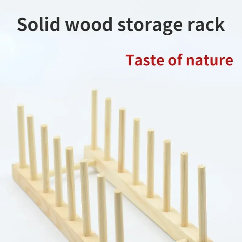 DIY Locker Bamboo Drain Rack Wooden Plate Rack Dish Rack Kitchen Organizer For Plates/Cutting Boards/Plates/Cups/Pot Lid