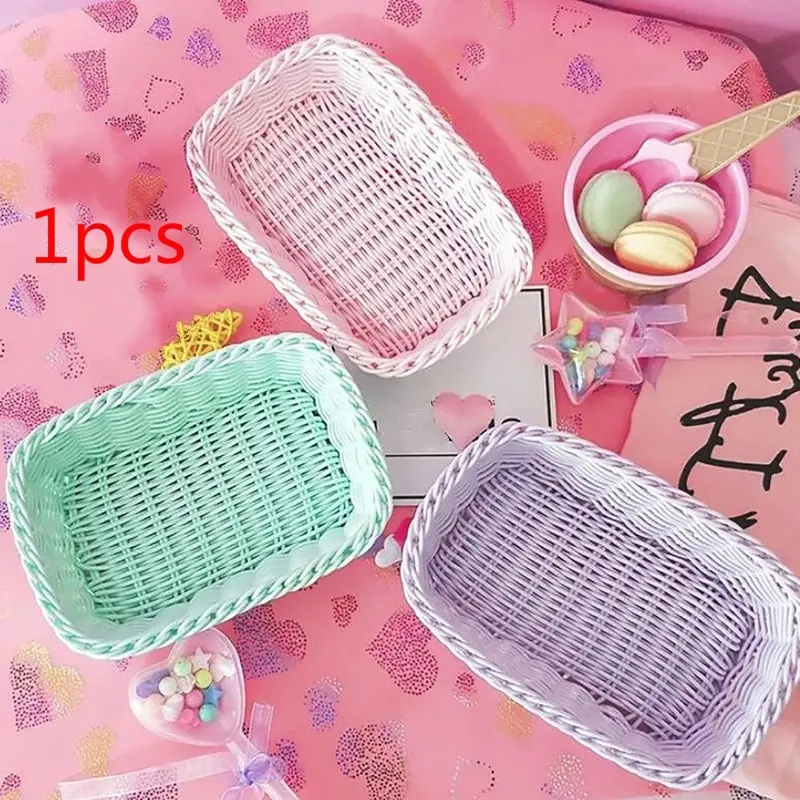 Home Storage Basket Desktop Basket Photo Props for Home Storage Decoration Sweet Color Basket Nordic Storage Fruit Basket