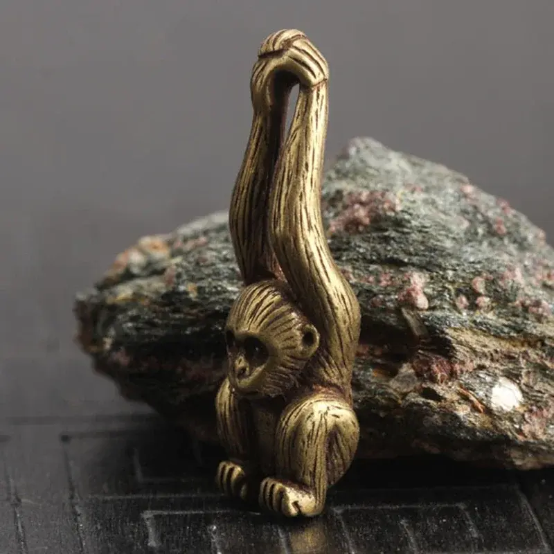 Brass Monkey Figurine Animal Statue Ornament Home Office Desk Decor Brass Monkey Figurine Animal Statue Ornament Home