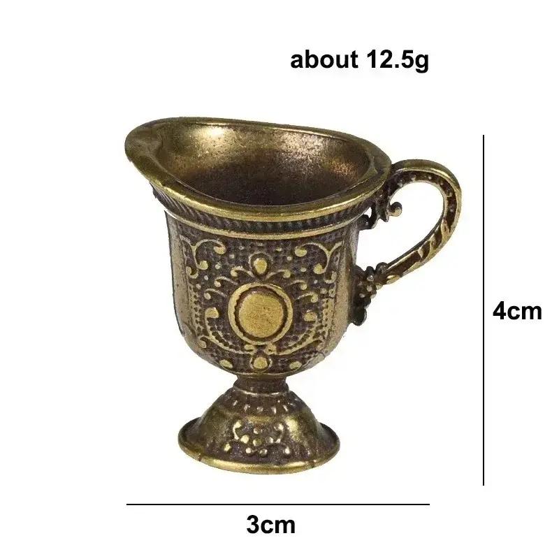 Antique Small Copperware Buddha Tea Mini Bucket Set Copper Teacup Brass Keychain Pendant Home Decoration Crafts Gift