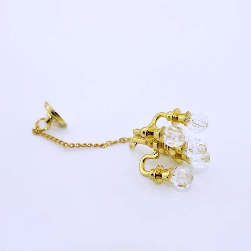 1:12 Scale Fashion Vintage Chandelier Mini Furniture Toy Playing House Miniature Dollhouse Ceiling Lamp Model Doll Accessories