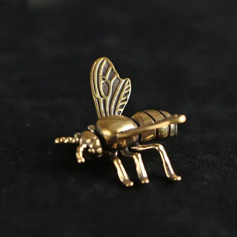Solid Brass Insect Honeybee Figurines Miniatures Tea Pet Funny Beetle Crafts Collection Desktop Small Ornaments Home Decorations