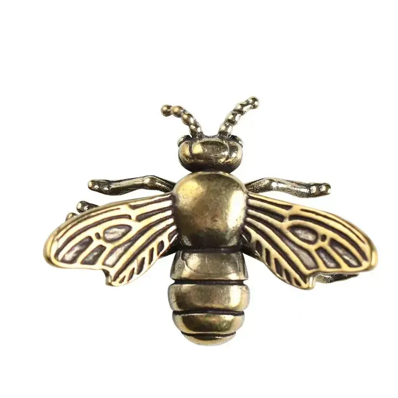Solid Brass Insect Honeybee Figurines Miniatures Tea Pet Funny Beetle Crafts Collection Desktop Small Ornaments Home Decorations
