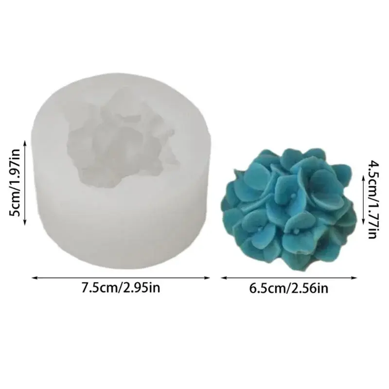 Hydrangea Flower Mold Decoration Plant Soap Molds Flowers Candle Moulds Bouquet Making Clay Silicone Molds
