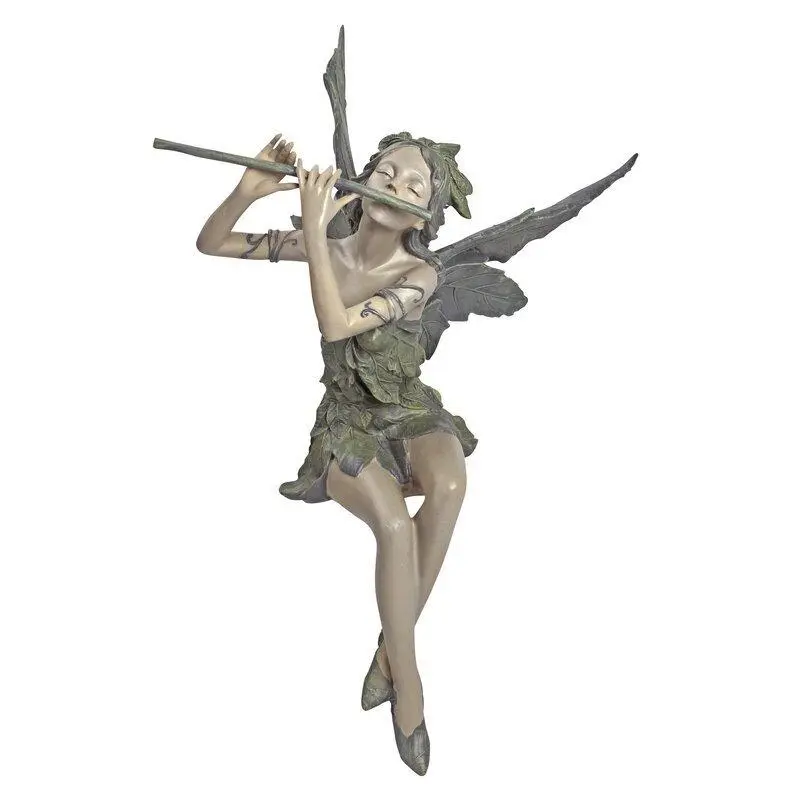 Playing The Flute Fairy Statue Angel Garden Sculpture Decoration Outdoor Garden Lawn Courtyard Resin Crafts