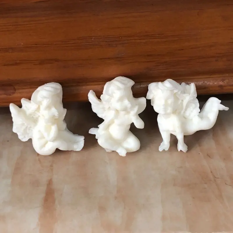 3 Hole Baby Angel Shaped Silicone Mold Cake Decoration Boy Fondant Cookies Tools 3D Silicone Candy Mold