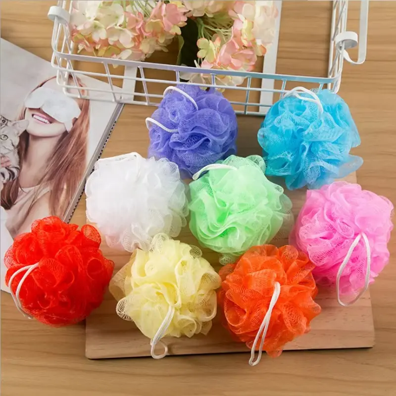 10pcs Color Random Bath Shower Soap Bubble Body Wash Exfoliate Puff Sponge Mesh Net Ball Bath Brushes Random Color Wholesale