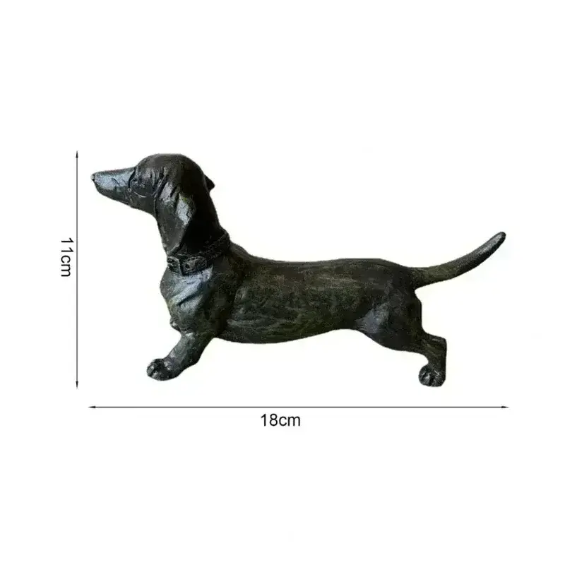 Craft Decoration Garden Sculpture Figures Dog Resin Dachshund Animal Pet Toys Figurine Black Ornament Animals Statue