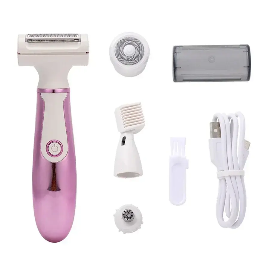 4 in 1 Women Body Hair Removal Women Shaver Underarm Hair Leg Hair Pubic Hair Sensitive Area Hair Razor Trimmer Women Epilator