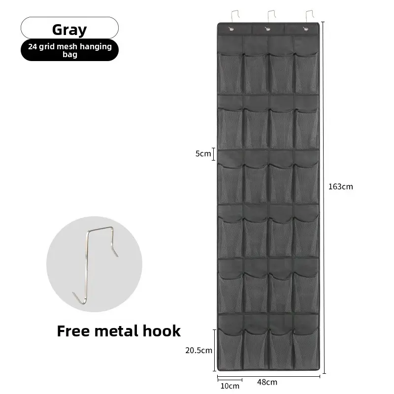 Over The Door Shoe Rack with 24 Large Mesh Pockets Hanging Shoe Organizer for Closet Hanging Shoe Rack Holder Hanger