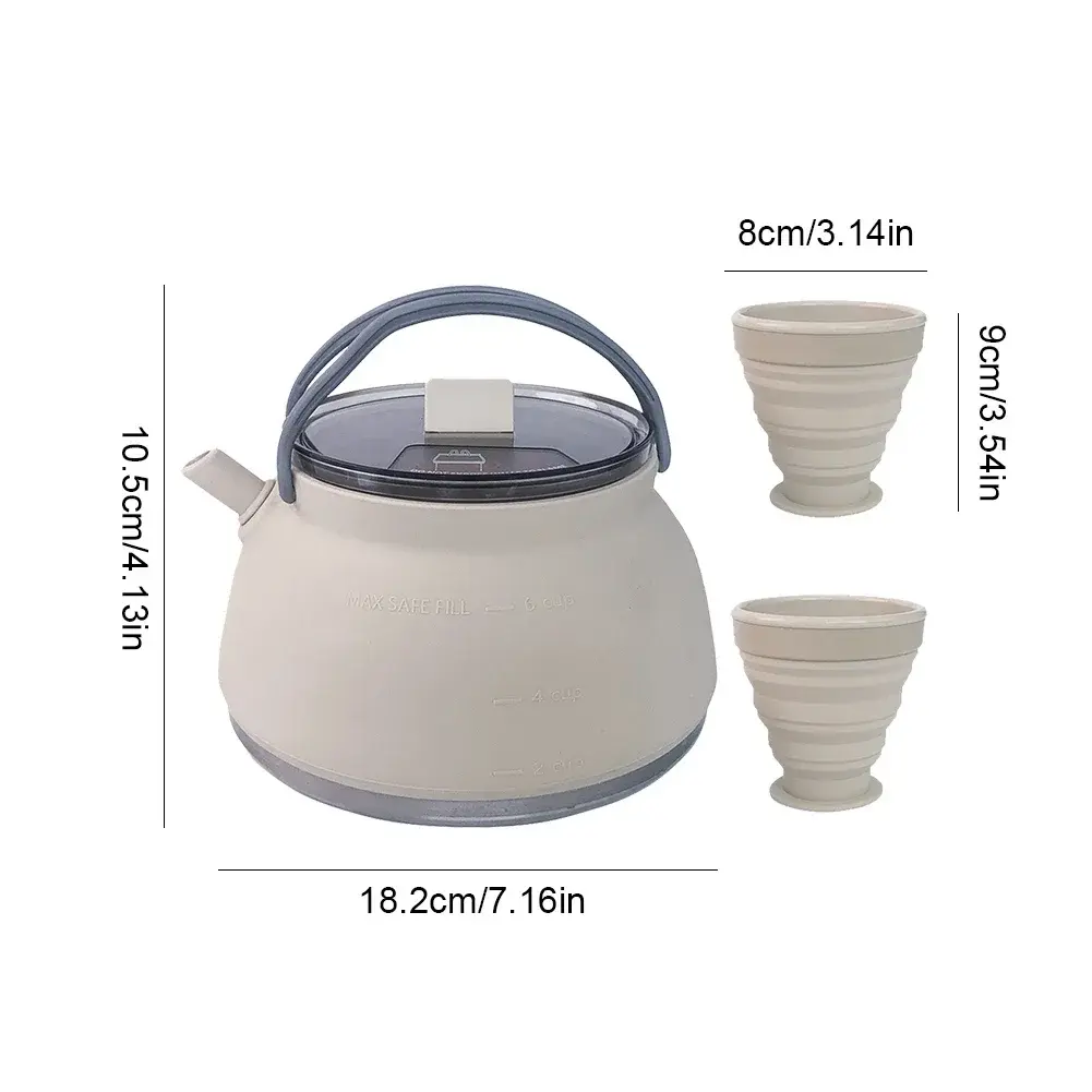 New Silicone Folding Kettle 1.5L Household Travel Folding Kettle Portable Boiling Pot Travel Water Boiler