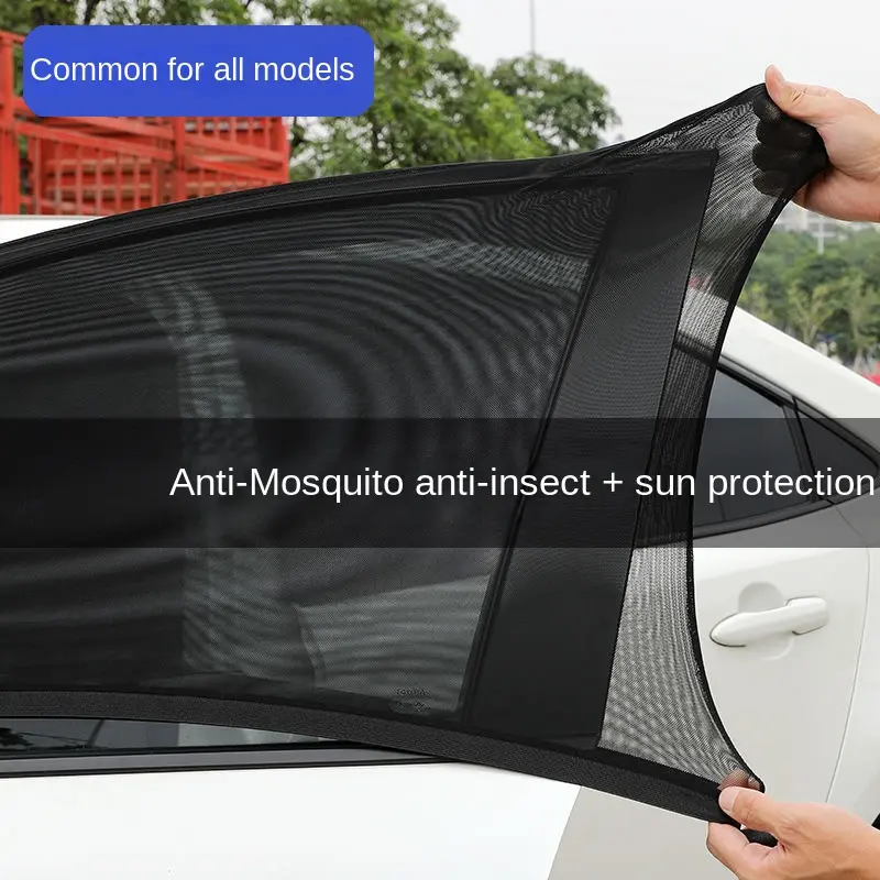 Car Side Window Shade Curtain UV Protect Shield Mesh Front Rear Window Cover Car Sunshade UV Protect Breathable Shade Mosquito
