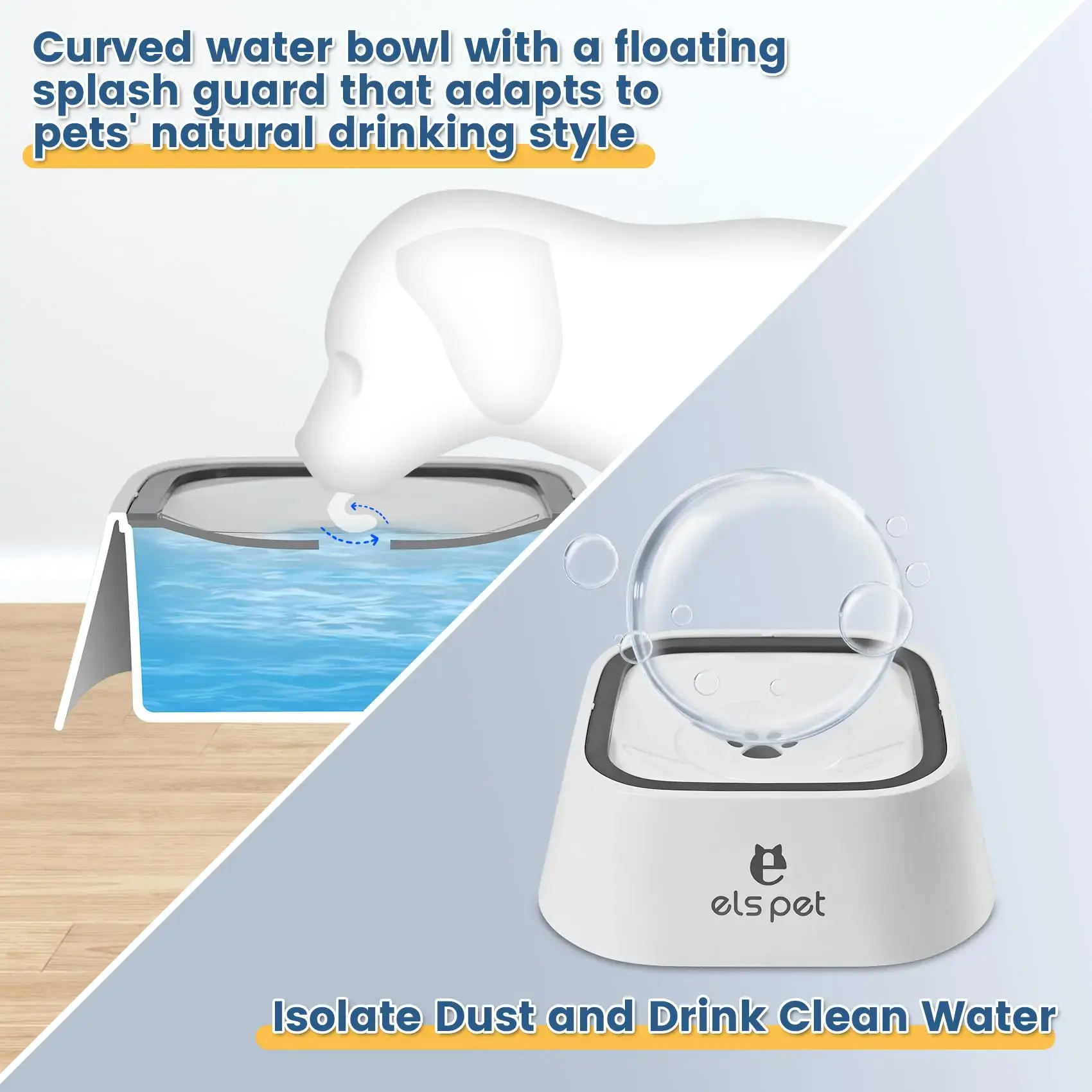 ABS Pet Water Fountain with Floating Plates No Spill Dog Water Bowl Clean Drinking Slow Feeder Anti-splash Pet for Dogs for Pet