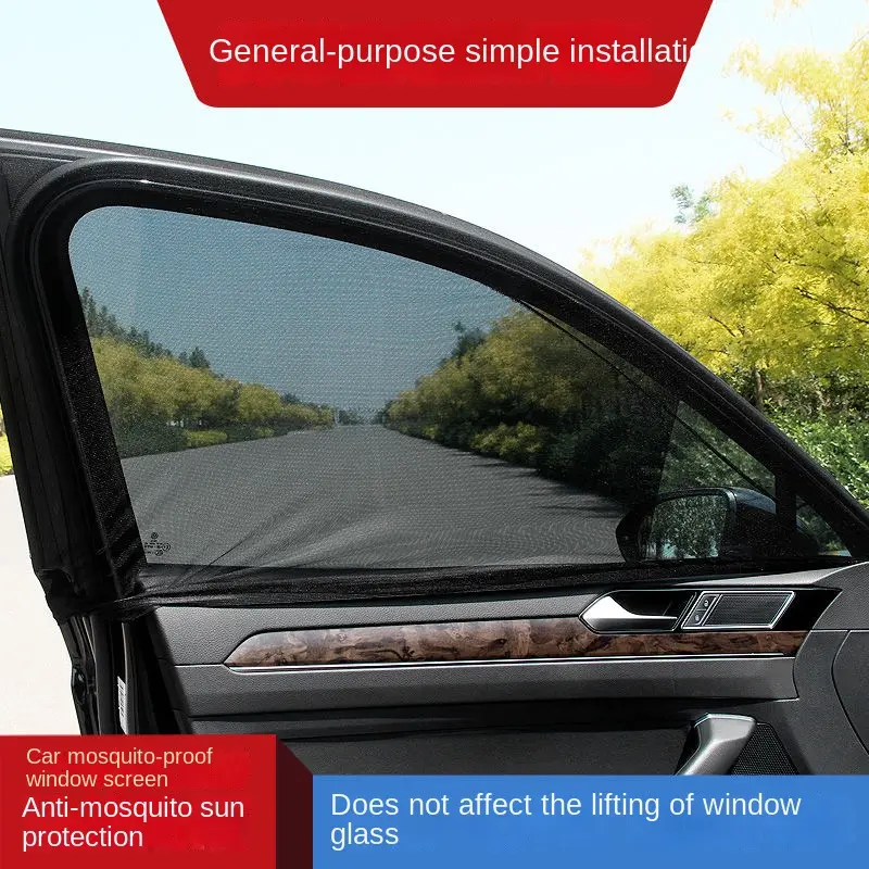 Car Side Window Shade Curtain UV Protect Shield Mesh Front Rear Window Cover Car Sunshade UV Protect Breathable Shade Mosquito