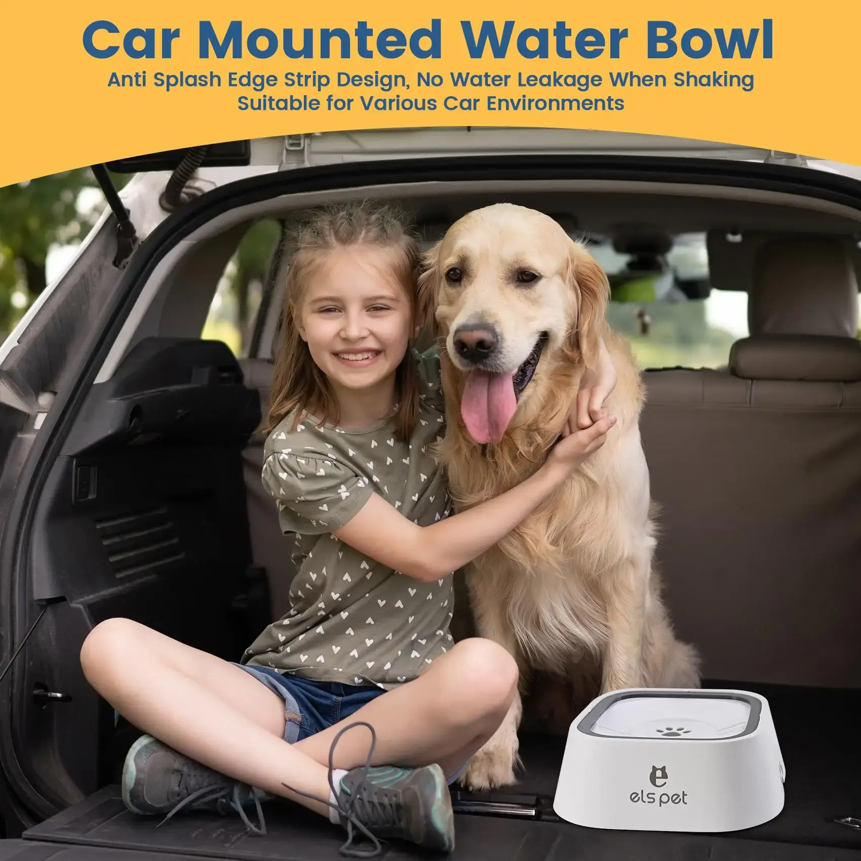 ABS Pet Water Fountain with Floating Plates No Spill Dog Water Bowl Clean Drinking Slow Feeder Anti-splash Pet for Dogs for Pet