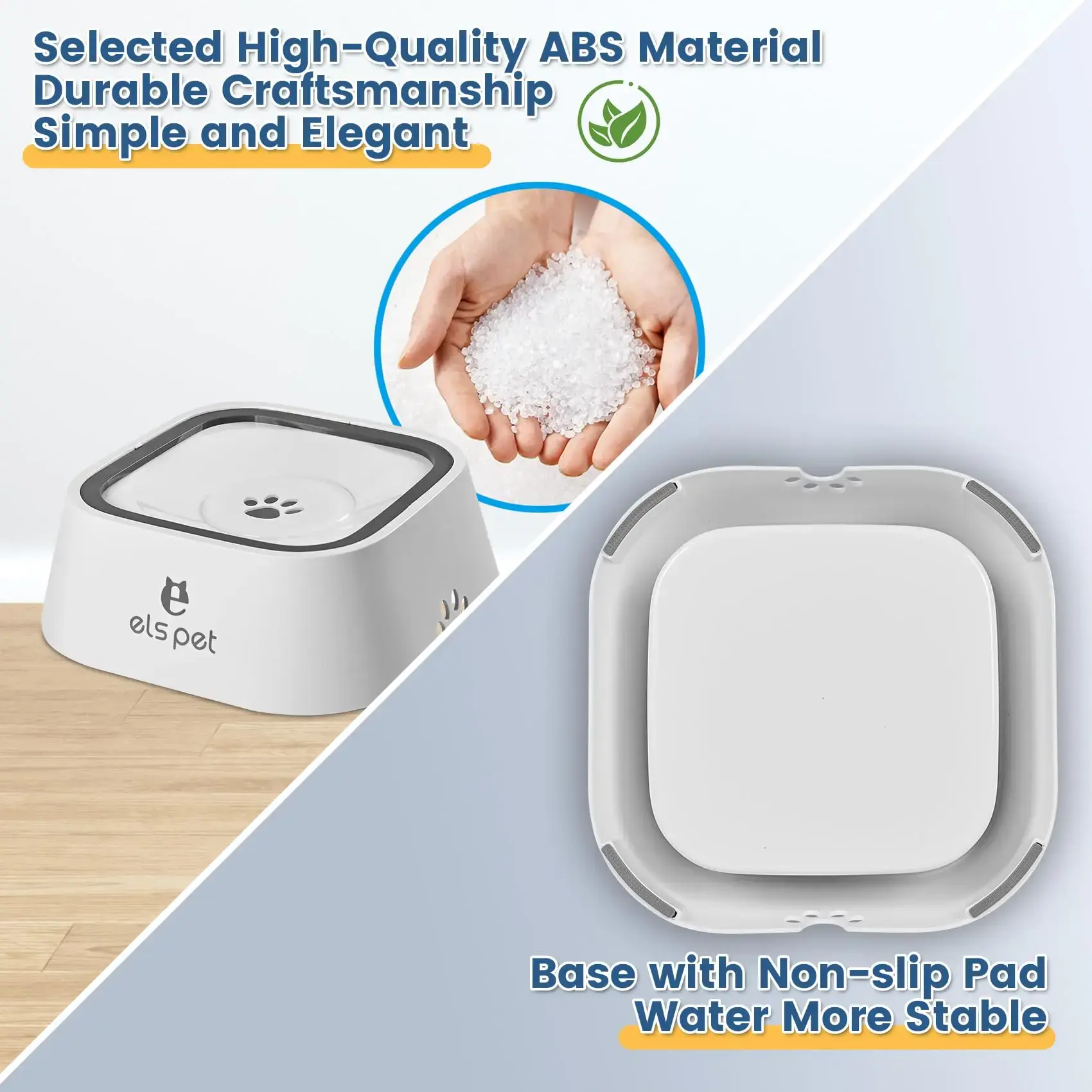 ABS Pet Water Fountain with Floating Plates No Spill Dog Water Bowl Clean Drinking Slow Feeder Anti-splash Pet for Dogs for Pet