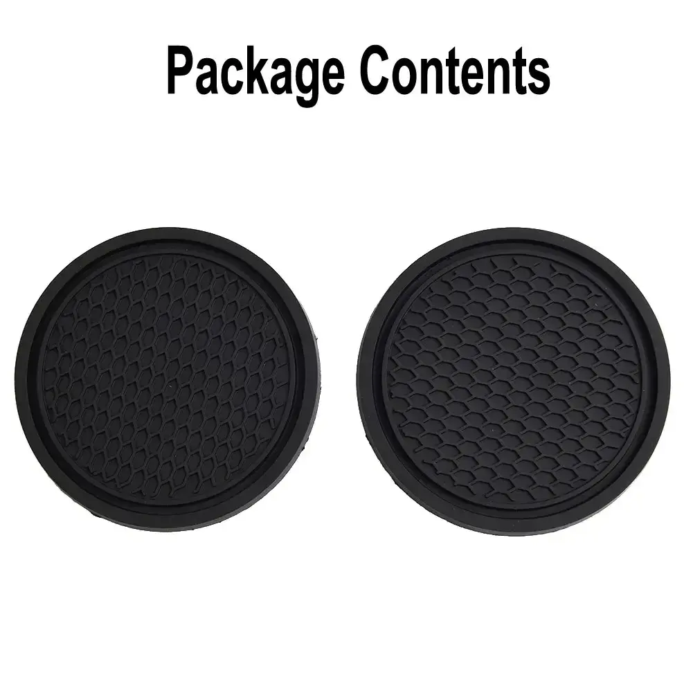 2pcs Black Car Auto Cup Holder Anti Slip Insert Coasters Pads Interior Accessories for Most Cups Accessories