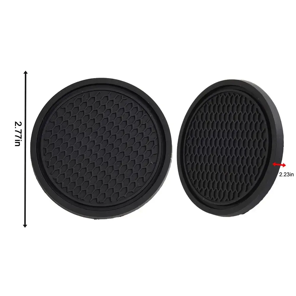 2pcs Black Car Auto Cup Holder Anti Slip Insert Coasters Pads Interior Accessories for Most Cups Accessories