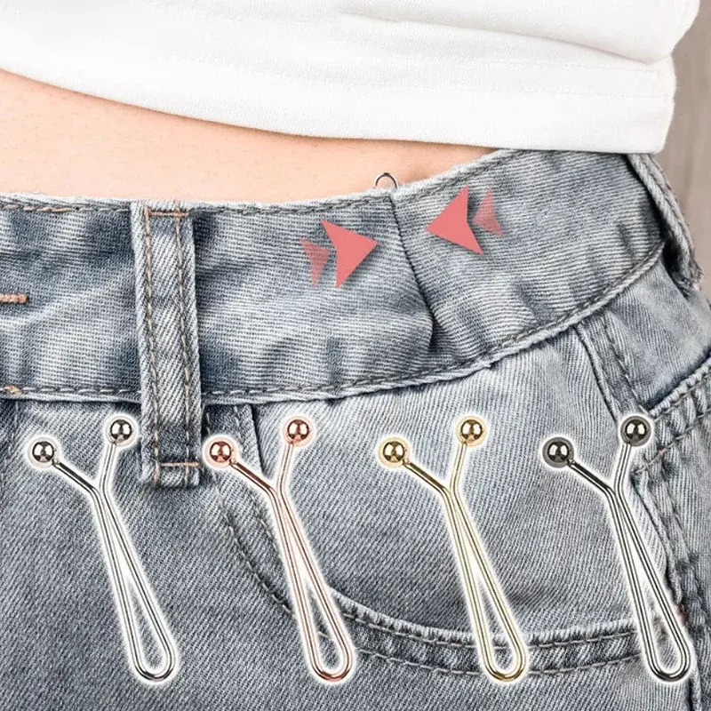 4PCS Jeans Skirts Detachable Buckle Accessories Adjustable Sleeve Clip for Pants Waist Tightening Sleeve Reduction Clip