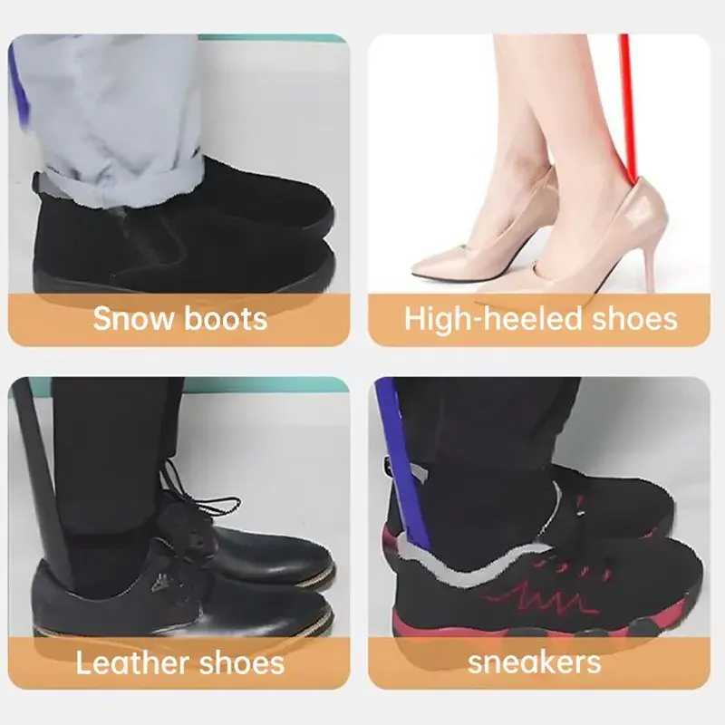 1PC Extra Long Flexible Plastic Shoe Horns Do Not Require Bending Durable Shoe Spoons for Pregnant Women Wearing Shoe Assistants
