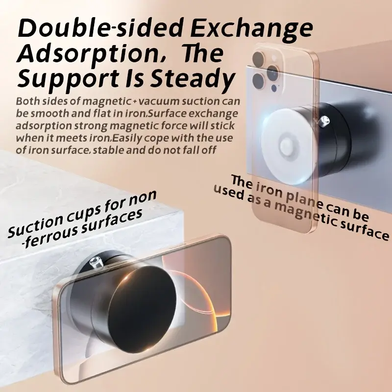 Vacuum Magnetic Suction Cup Folding Swivel Stand Double-sided Suction Cup for Universal Vacuum Swivel Stand Mobile Phone Holder