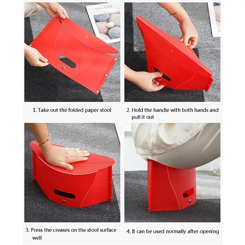 Lightweight Plastic Portable Folding Stool Outdoor Chairs Portable Stool for Camping Storage Stool Storage Stool Folding Chair