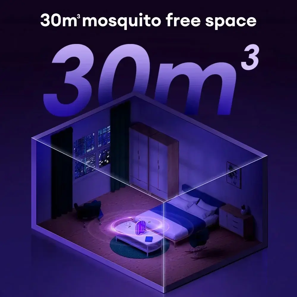 Foldable Electric Mosquito Killer USB Rechargeable Fly Trap Mosquito Swatter Racket Insect Killer with UV Light Bug Zapper 3000V