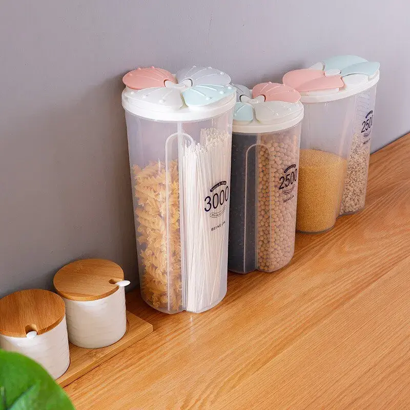 1pc Grain Miscellaneous Grain Storage Tank Plastic Partition Storage Tank Kitchen Household Food Sealed Multifunctional Storage