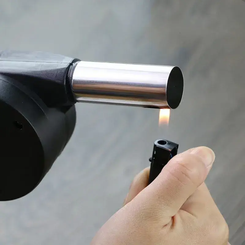 Portable Hand Crank Fan Air Blower Manual BBQ Grill Fire Starter Flame Exciter Cooking Tool for Barbecue Picnic Camping BBQ Tool