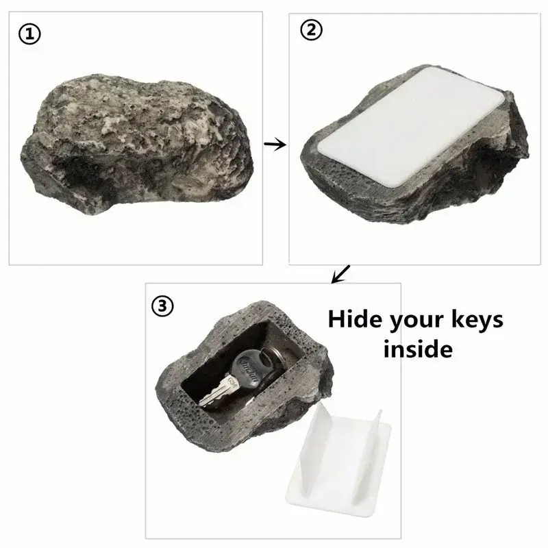 New Hidden Doorstep Key Box Outdoor Courtyard Hidden Doorstep Simulated Small Stone Key Box Outdoor Spare Garden Key Storage Box