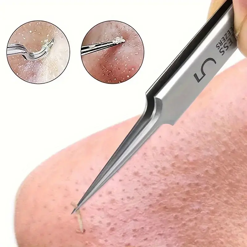 New 1 Pack Extra Fine No. 5 Cellular Acne Blackhead Tweezers - Facial Beauty Remove Acne Needle Tools for Skin Care