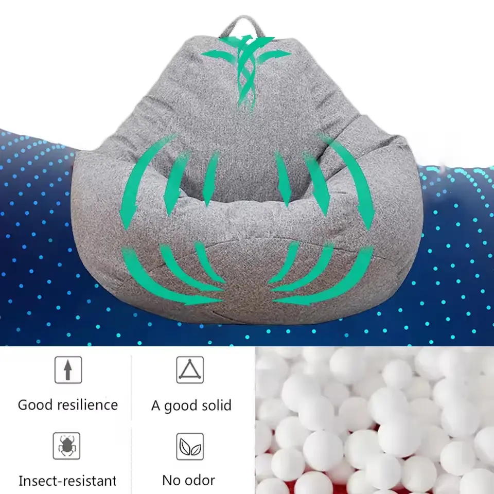 Lazy Sofas Cover Large Bean Bag Cover Without Filler Adults Couch Living Room Bedroom Home Tatami Lounger Comfortable Seat Cover