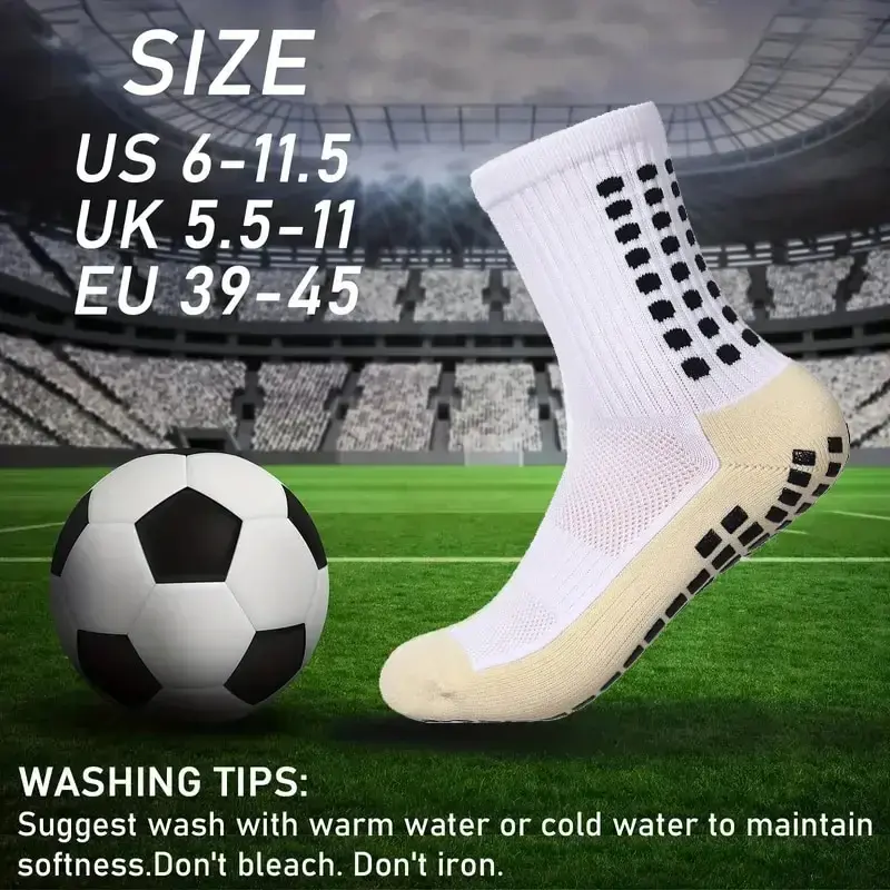 2 Pairs Set Men Grip Soccer Socks and Knee Pads Calf Sleeves Adult Youth Non Slip Leg Shin Guards for Basketball Football Sports