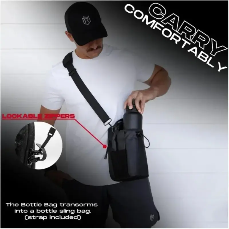 Magnetic Water Bottle Bag Large Capacity Specific Water Cup Holder with Strong Magnet Portable Bag for Outdoor Sports Gym Camp