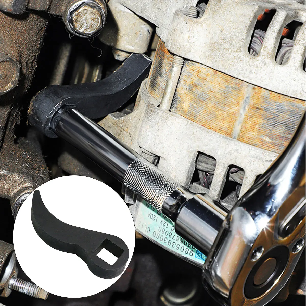 Angle Type Half Axle Disassembly Tool,Drive Pry Bar Adapter Used for Open-end Wrenches,Disassembling Axles Repair Tool