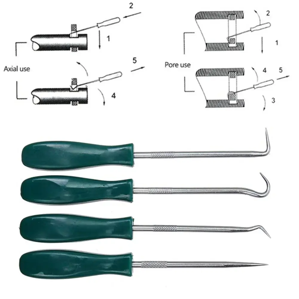New 4Pcs 135mm Car Auto Vehicle Oil Seal Screwdrivers Set O-Ring Seal Gasket Puller Remover Pick Hooks Repair Tools for Car