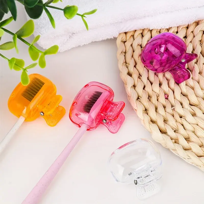 1PCS Travel Toothbrush Head Covers Toothbrush Protector Cap Brush Pod Case Protective Portable Plastic Clip for Household Travel