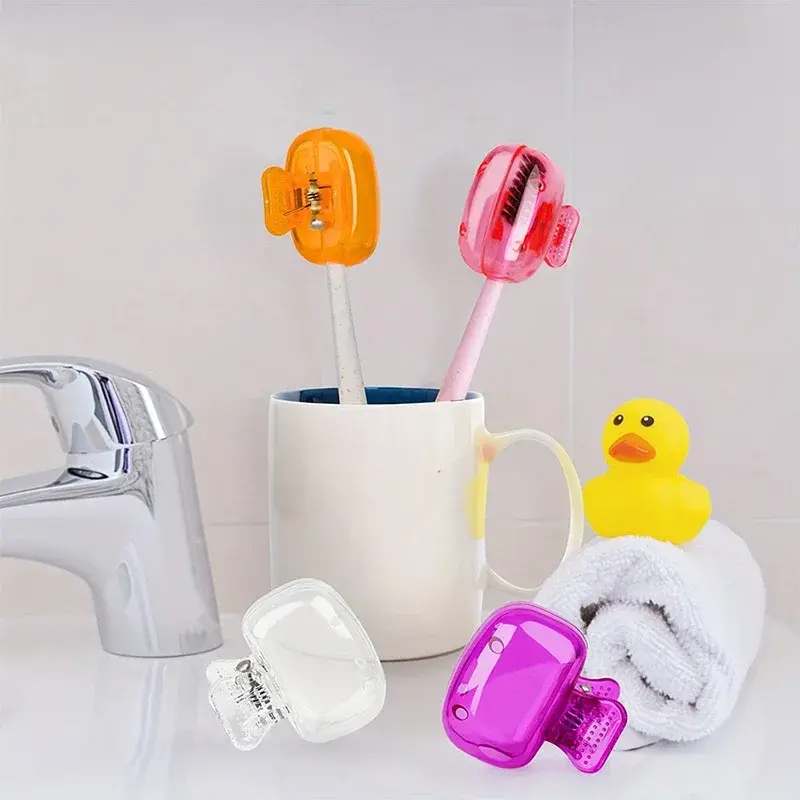 1PCS Travel Toothbrush Head Covers Toothbrush Protector Cap Brush Pod Case Protective Portable Plastic Clip for Household Travel