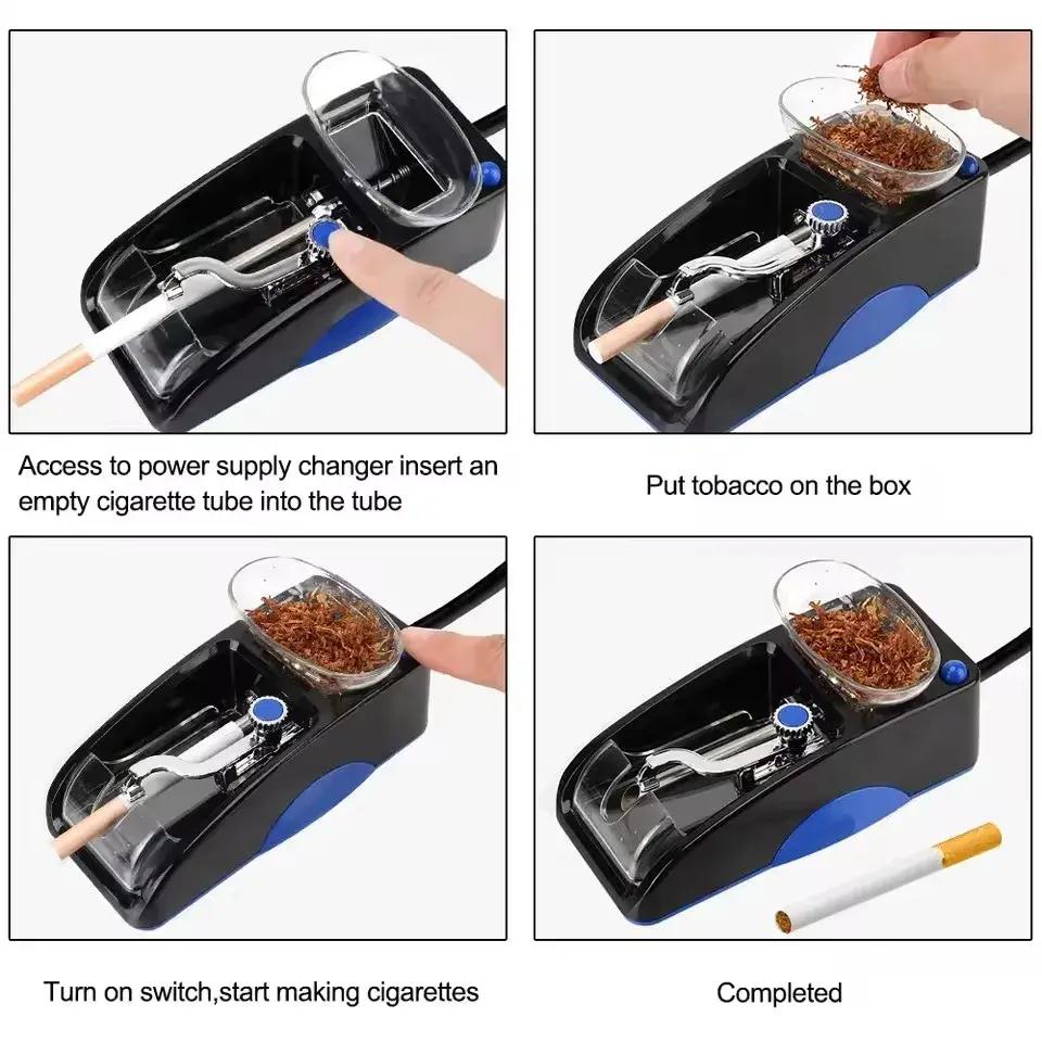 New Cigarette Rolling Machine Tobacco Roller Smoking Accessories EU US Plug DIY Injector Maker Smoking Tool Electric Automatic