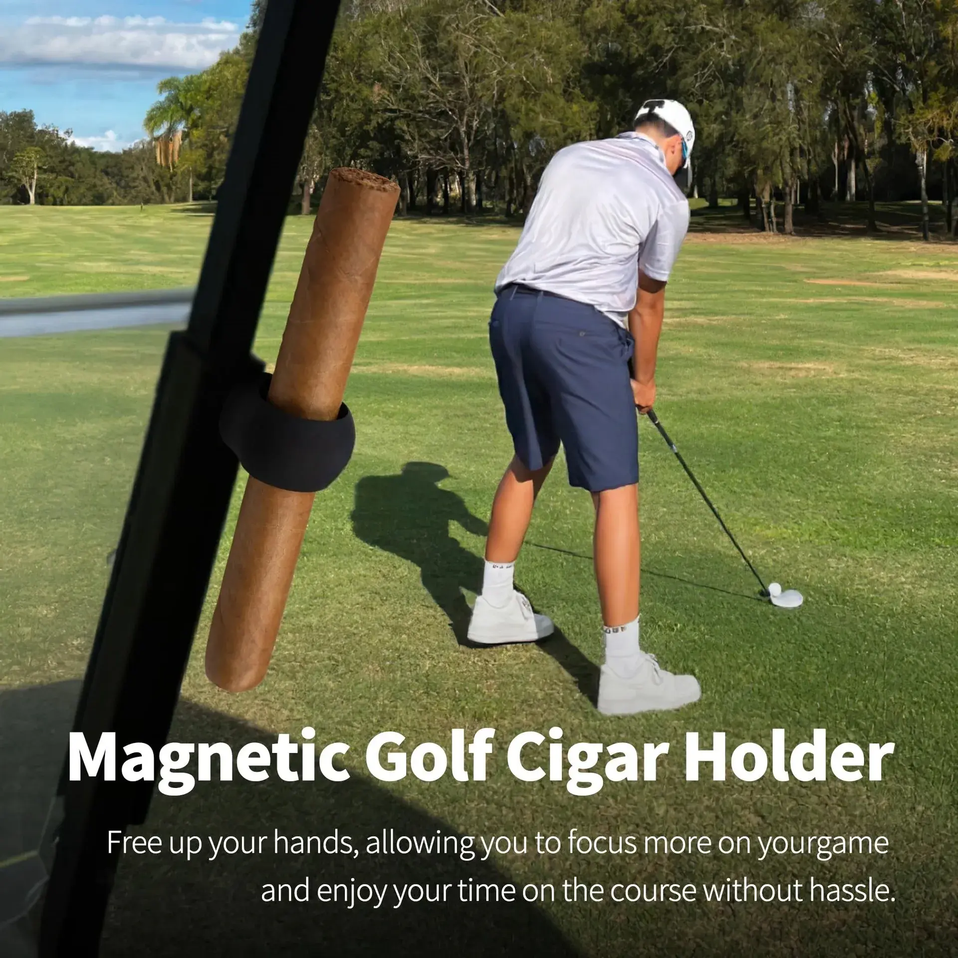 Magnetic Cigar Holder Silicone Cigar Holder for Golf Cart Portable Silicone Cigar Holder Clip Travel Smoke Groove Smoking Tool