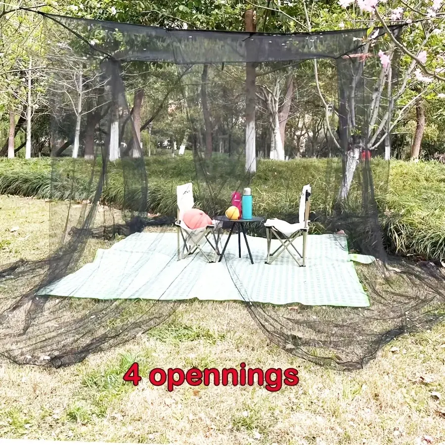1 PCS Extra Large Mosquito Net with 4 Openings, Durable Canopy Mosquito Net - Perfect for Any Size Beds & Camping, Suitable For