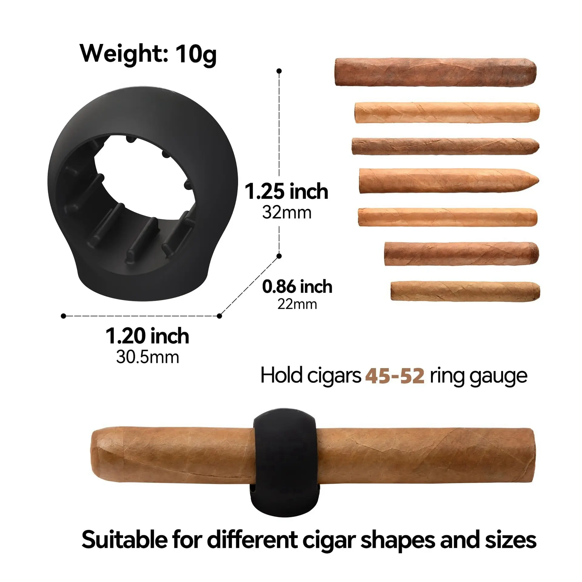 Magnetic Cigar Holder Silicone Cigar Holder for Golf Cart Portable Silicone Cigar Holder Clip Travel Smoke Groove Smoking Tool