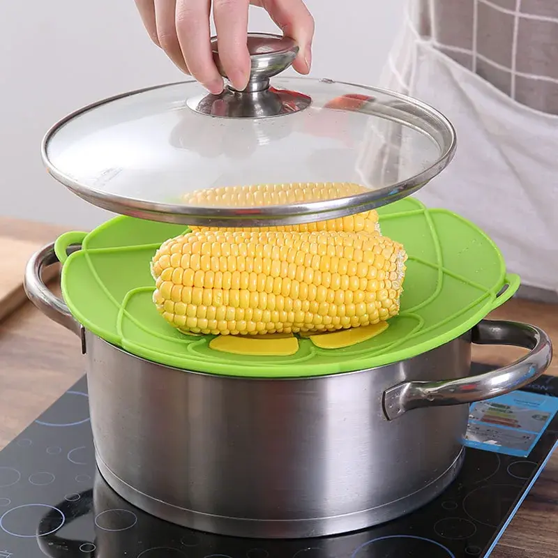 26CM Heat-Resistant Silicone Lid Spill Stopper Cover For Pot Pan Multi-Purpose Kitchen Accessories Cooking Tools Microwave safe