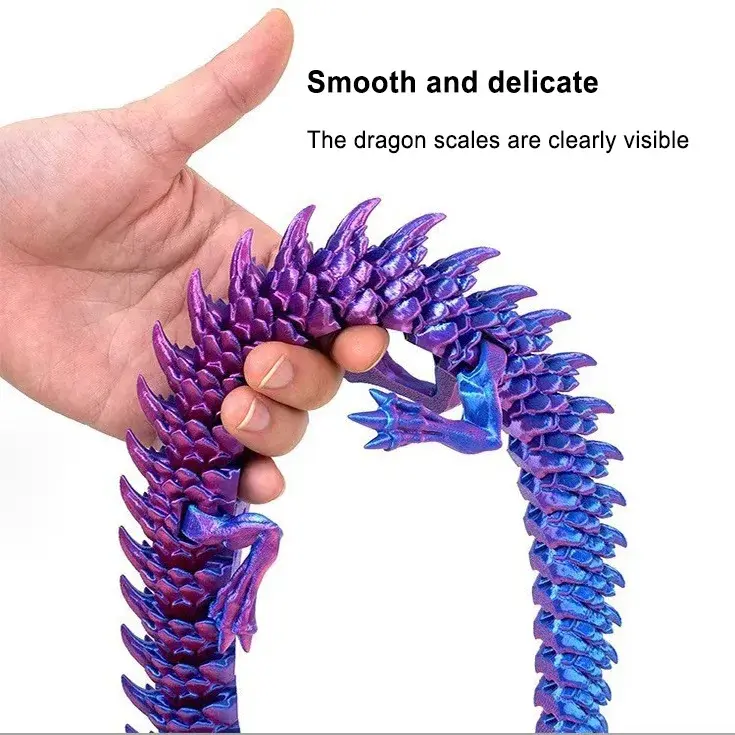 3d Printed Crystal Dragon Antistress Fidget Toy Rotatable Articulated Perfect Figure Radiant and Dazzling Colors 30/45/60CM