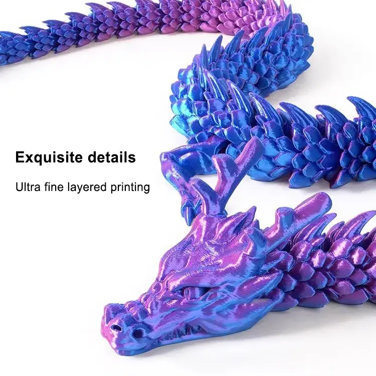 3d Printed Crystal Dragon Antistress Fidget Toy Rotatable Articulated Perfect Figure Radiant and Dazzling Colors 30/45/60CM