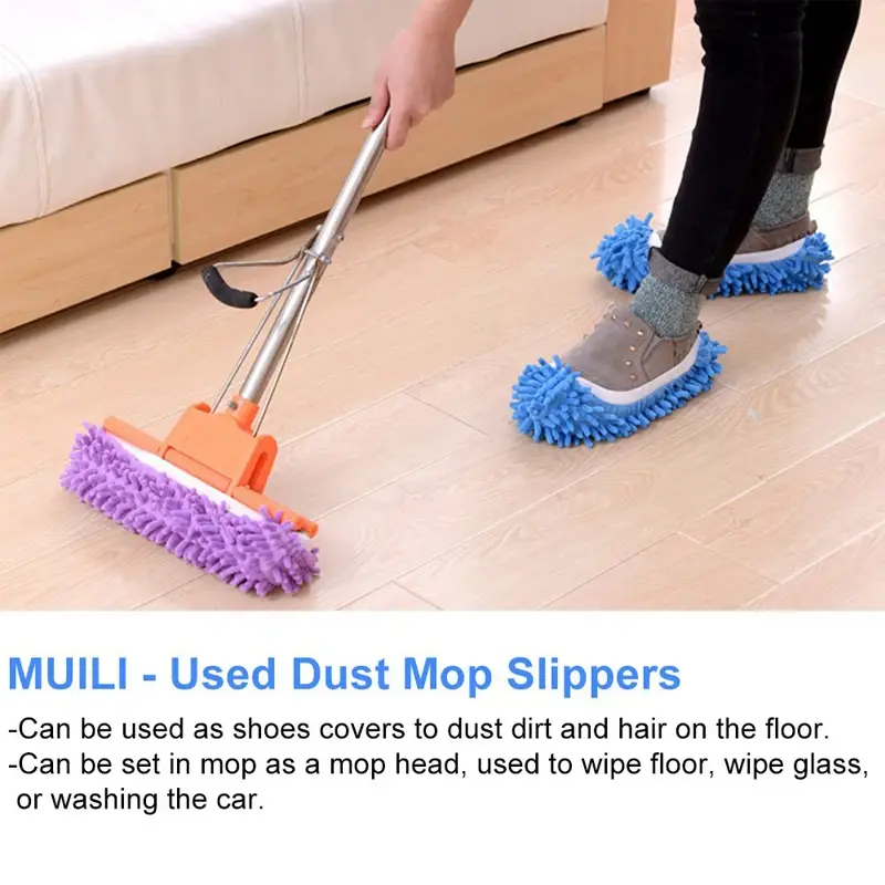 1Pcs Fashion Cleaning Foot Shoe Cover Lazy Floor Dusting Cleaner House Mop Slipper Microfiber Chenille Shoes Cover