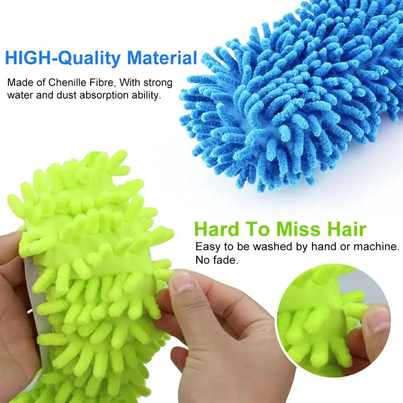 1Pcs Fashion Cleaning Foot Shoe Cover Lazy Floor Dusting Cleaner House Mop Slipper Microfiber Chenille Shoes Cover