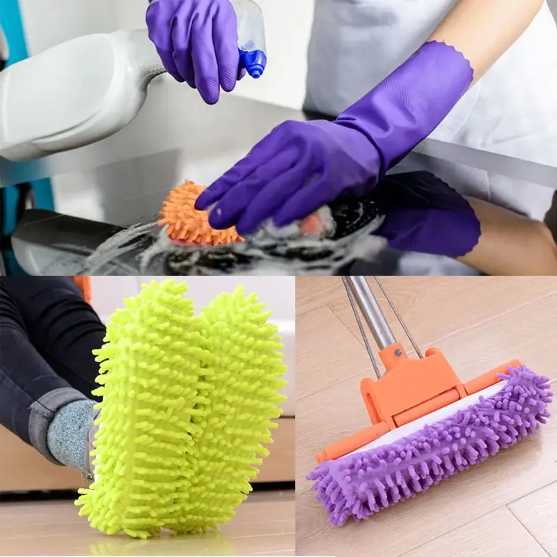 1Pcs Fashion Cleaning Foot Shoe Cover Lazy Floor Dusting Cleaner House Mop Slipper Microfiber Chenille Shoes Cover